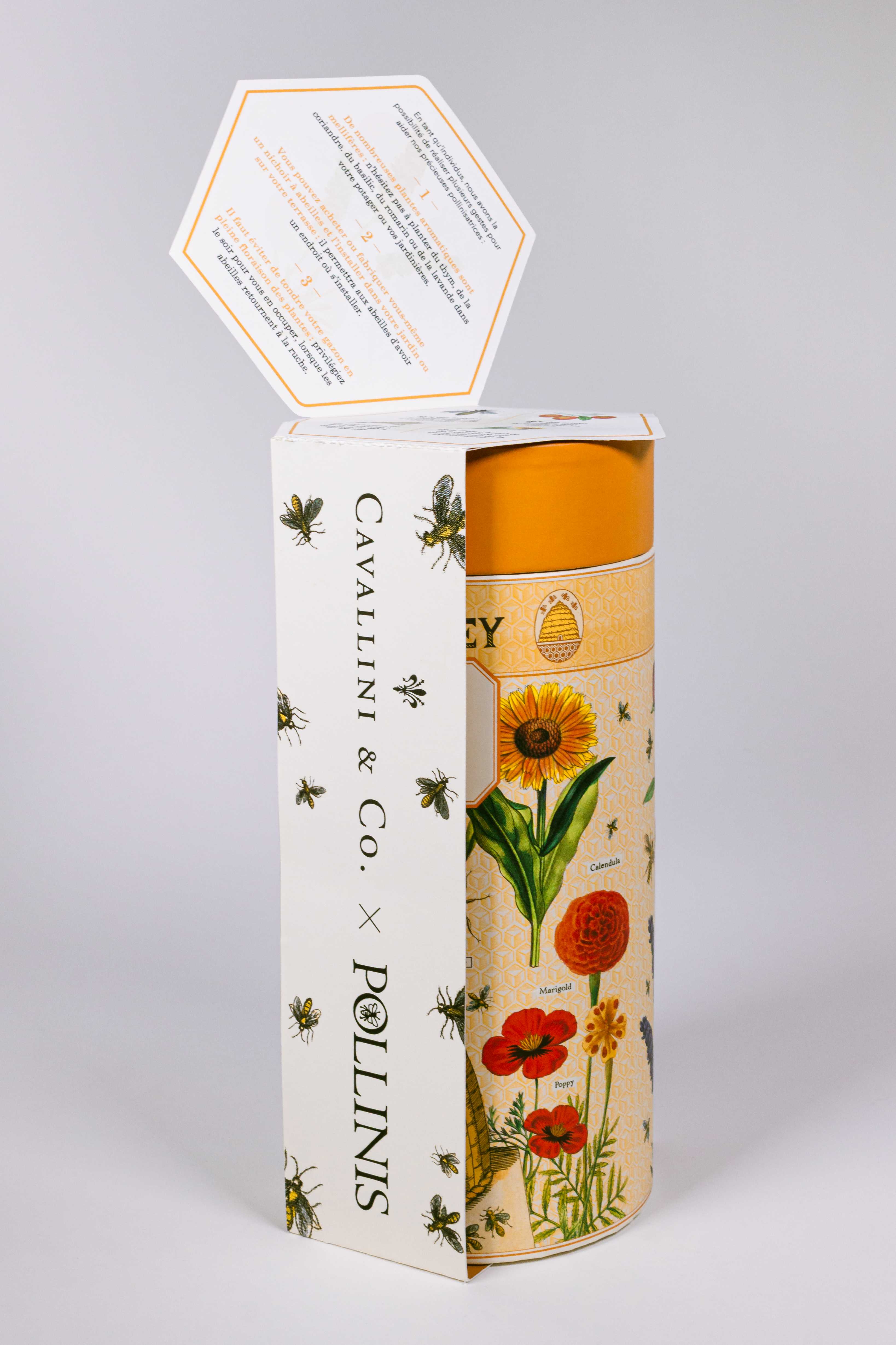 Emballage Cavallini & Co. x Pollinis ouvert de face